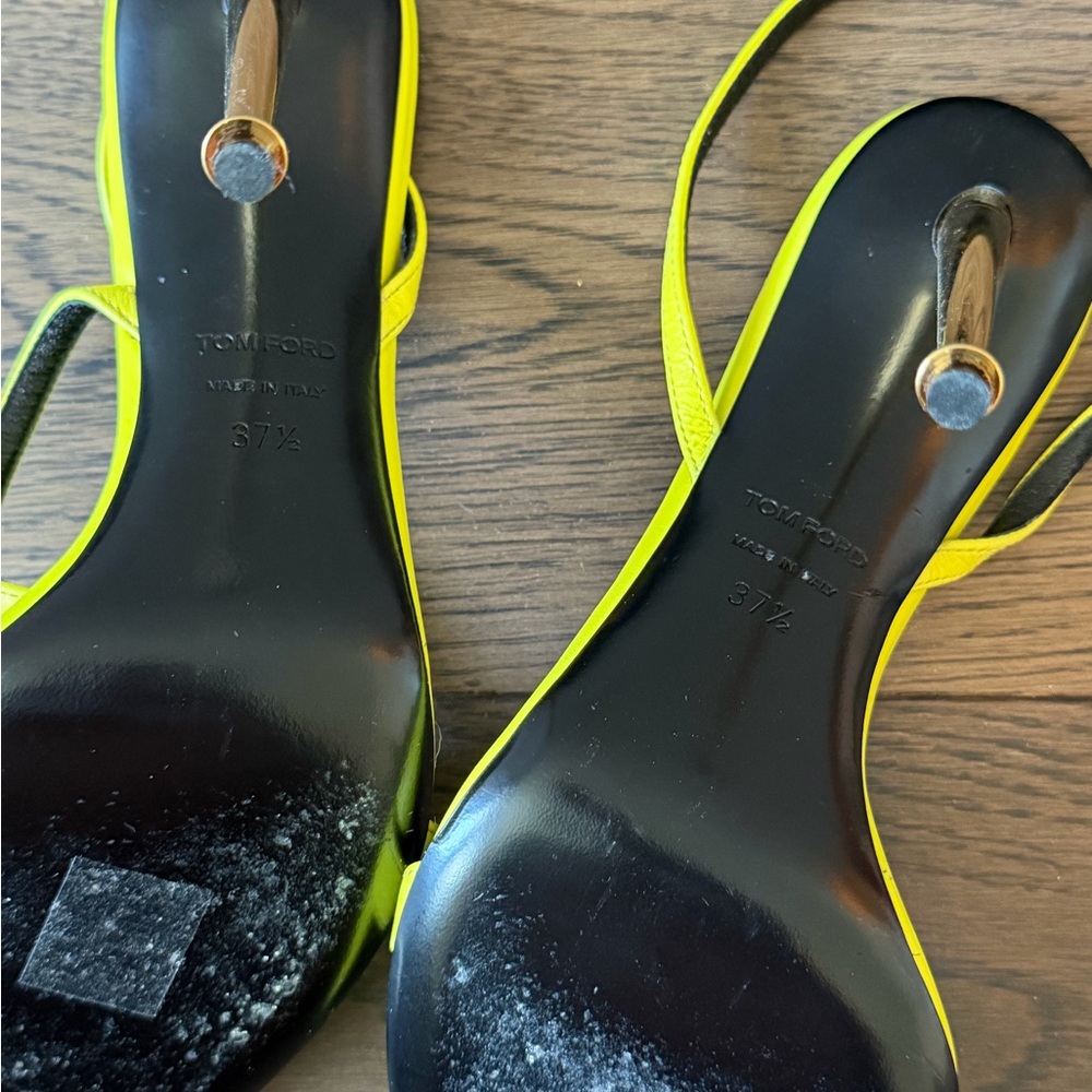 Tom Ford Women's Yellow Leather Padlock Sandals - Picture 3 of 3